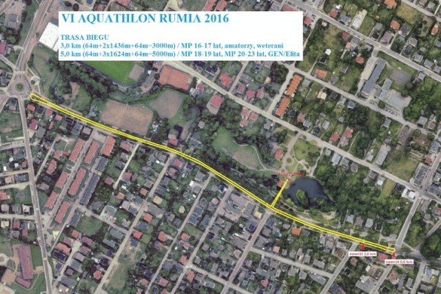 Mapka Aquathlonu Rumia 2016- 3 km i 5km