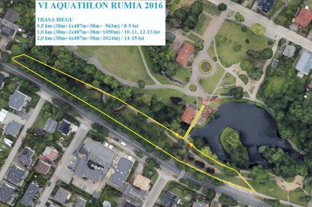 Mapka Aquathlonu Rumia 2016 - dzieci